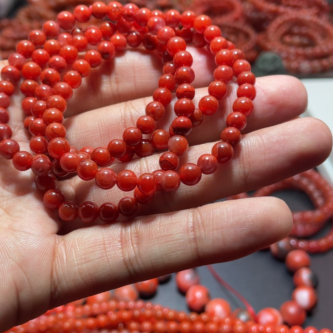 南红玛瑙手链未镶嵌