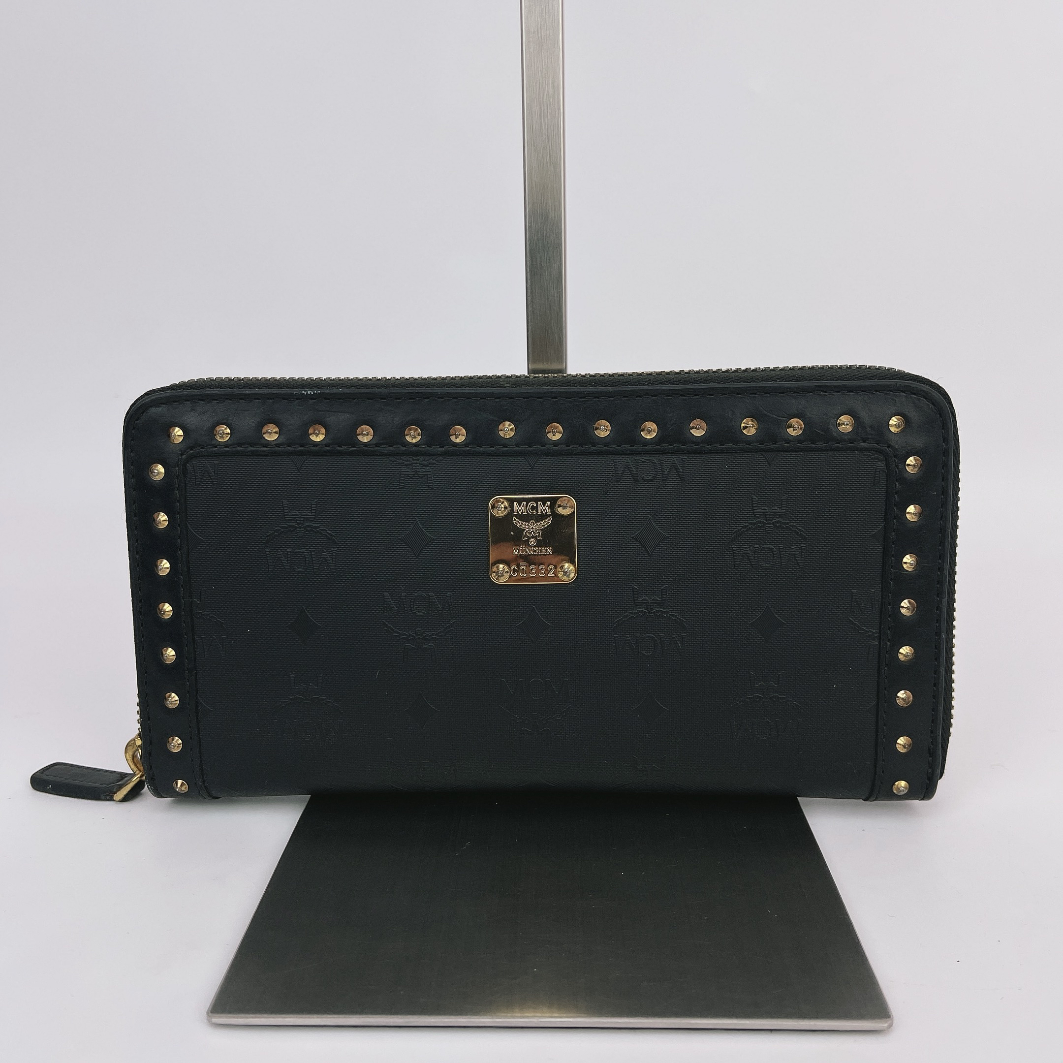 95新 MCM Mcm 黑色长款钱包底19 O571