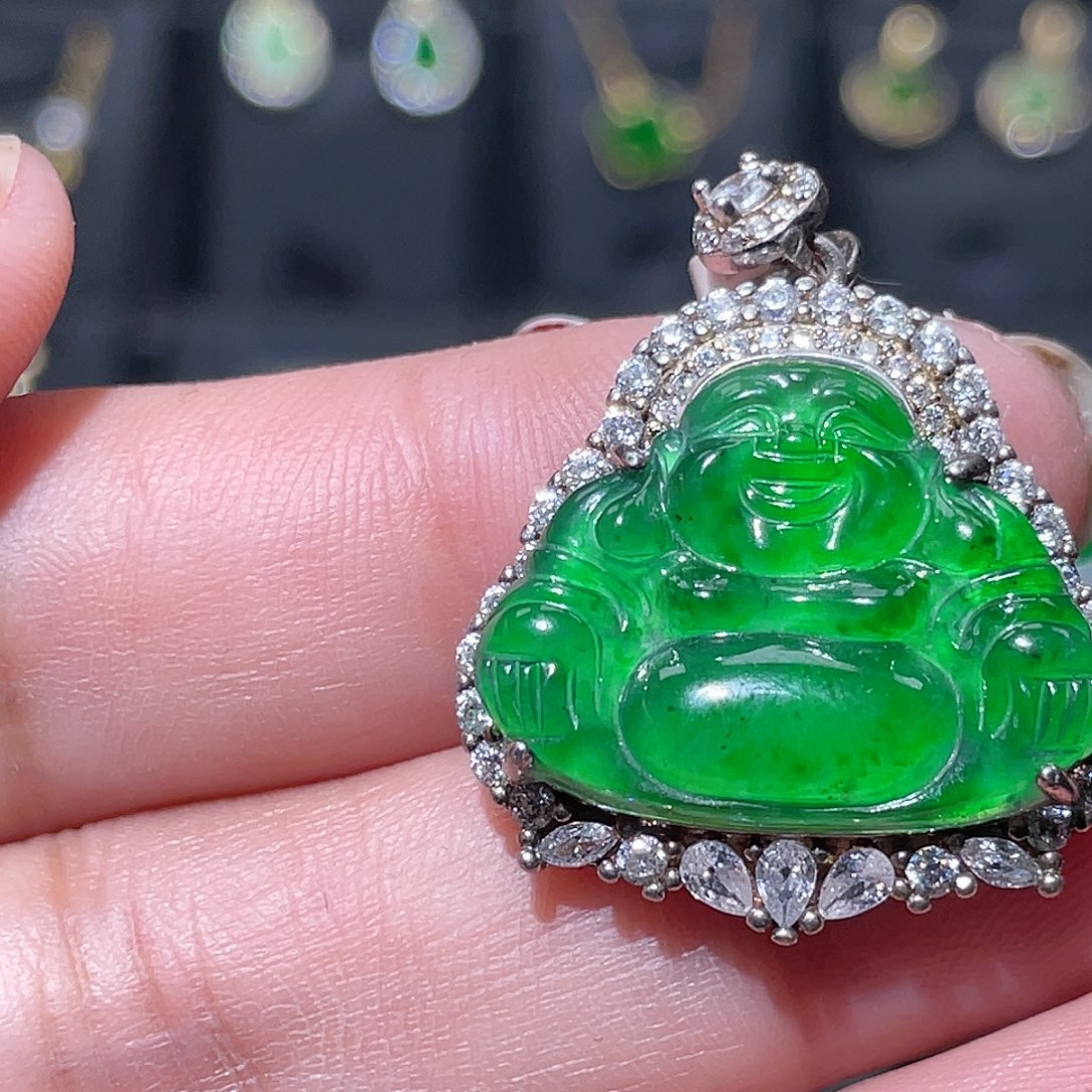 翡翠银S925镶嵌颈饰