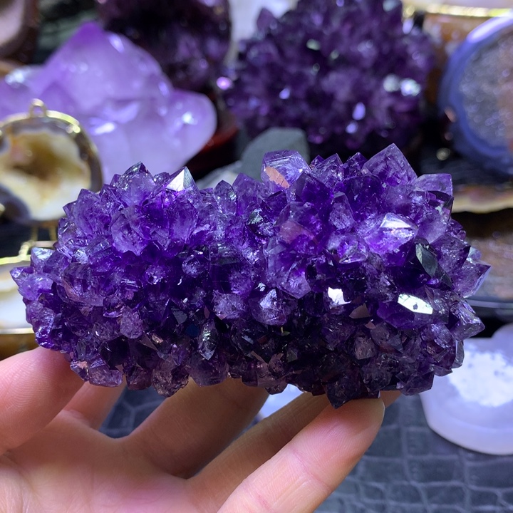 葫芦紫晶花未镶嵌水晶