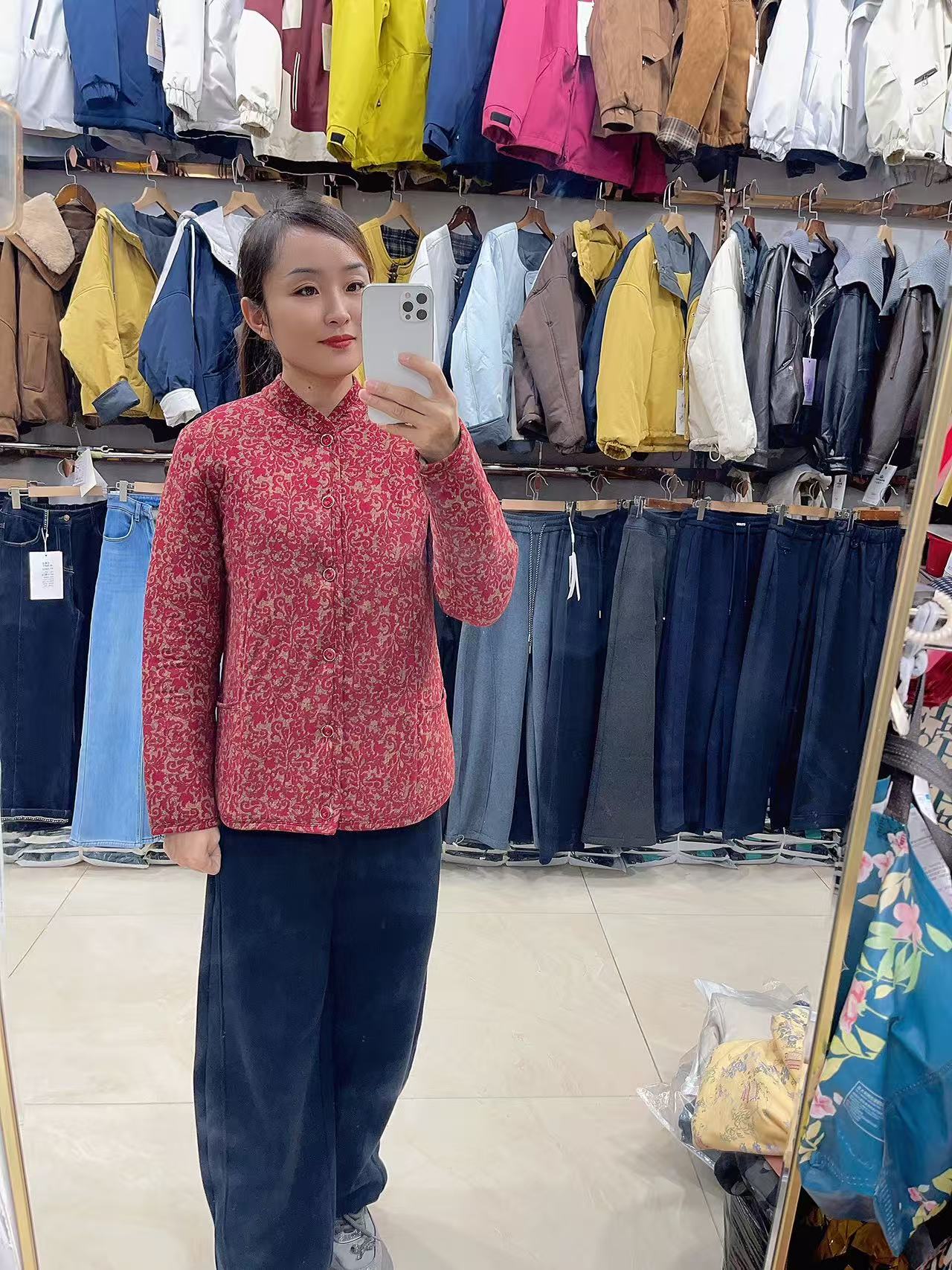 【蒙驼娇】新款超柔红色祥云小棉袄