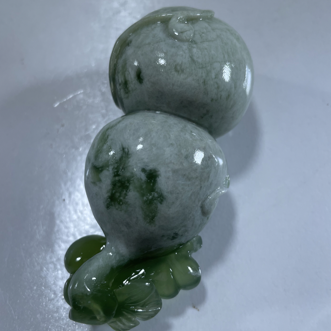 岫玉青提奶盖玉手把葫芦高9宽4.3厘米