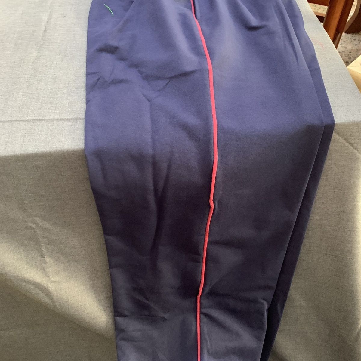 汤中颍川中学校服细红条裤子加绒藏蓝色运动裤初高中夏季校服短袖
