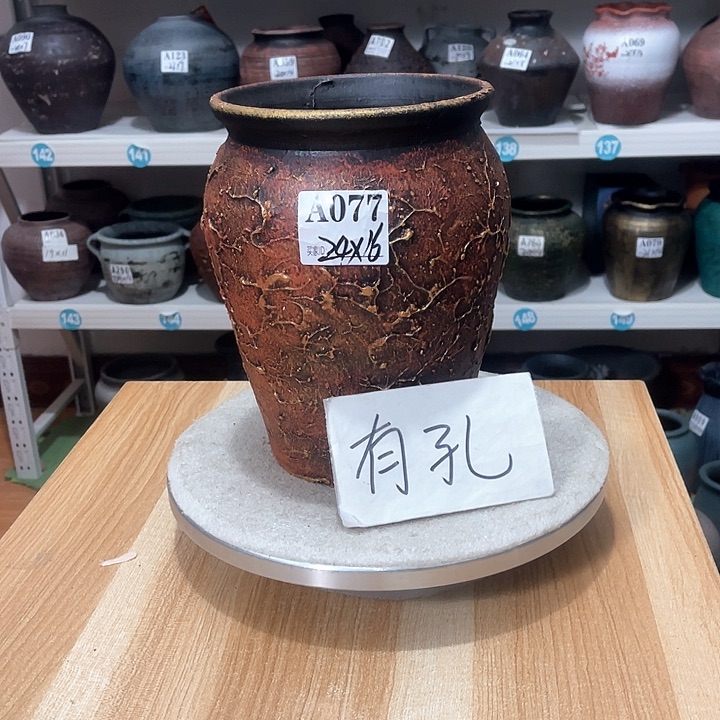 红陶手工制作花盆