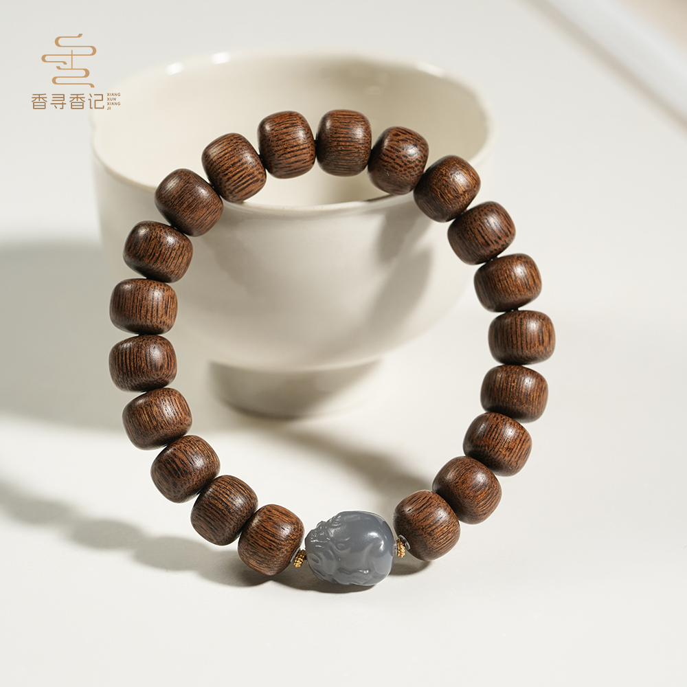 沉香【香寻】越南芽庄红土貔貅老型珠单圈 E