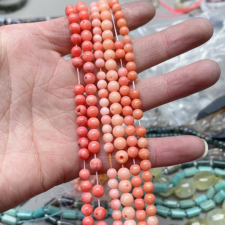 玛瑙/玉髓珠宝半成品合金一条5-6mm三姑娘