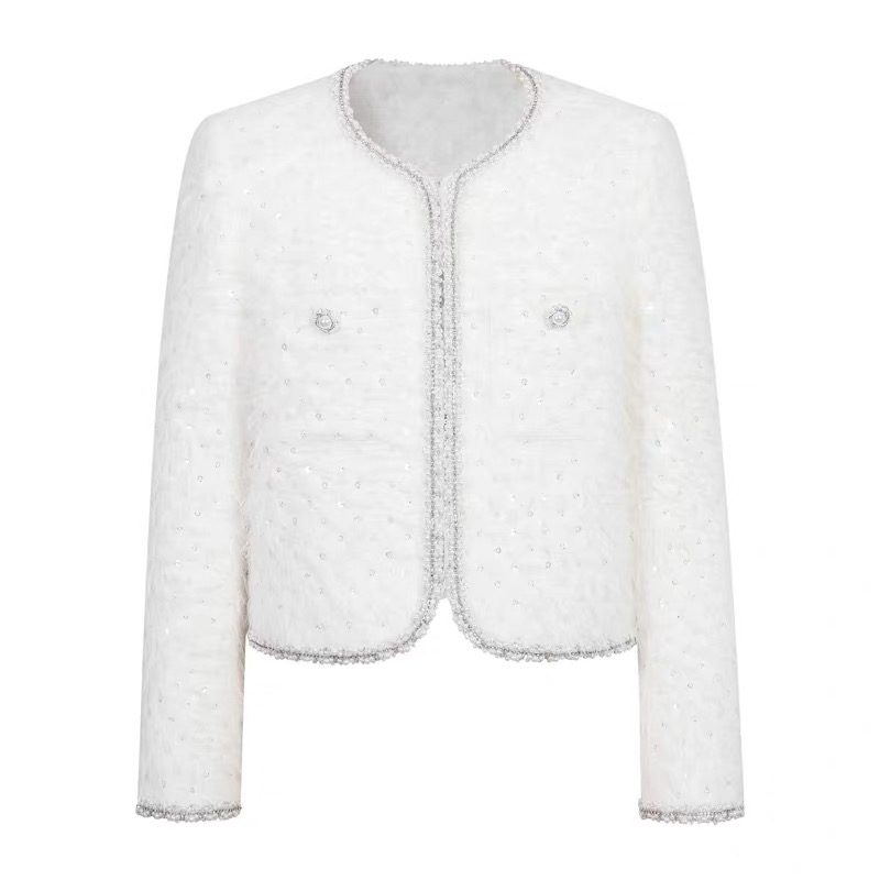 【景致】Three Quarters白色重工珍珠织带轻奢香风外套TQ-244-8020