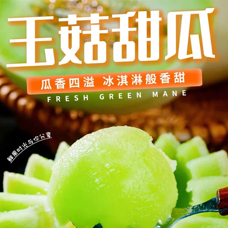 【乡当赞农场自提】玉菇冰淇淋口感甜瓜/西州蜜瓜自然成熟一箱3个约6斤装新鲜