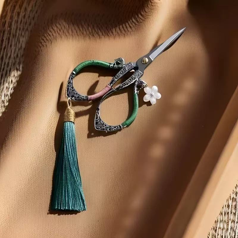 精美新中式茶叶袋专用飘花茶剪复古茶配件GH821