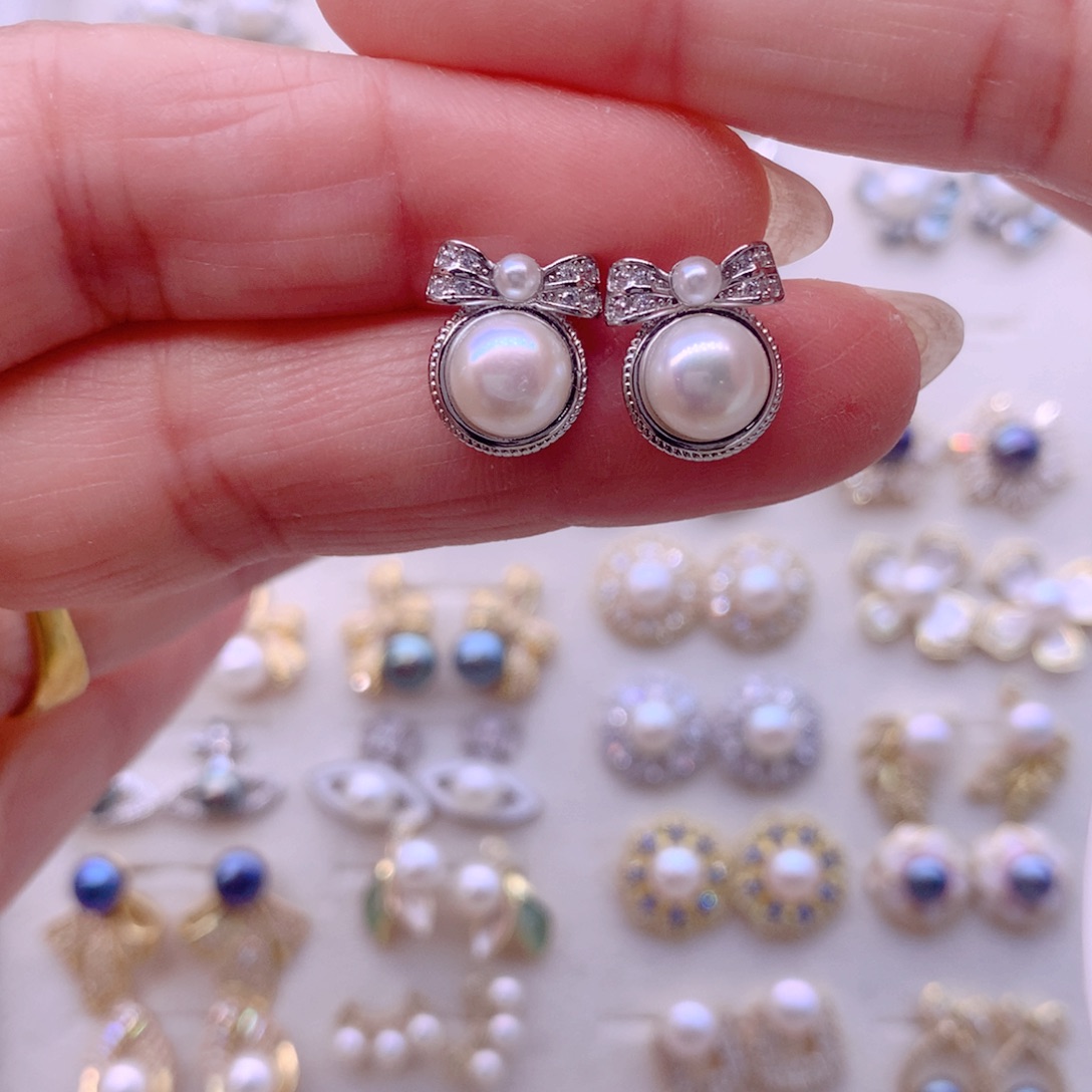 耳饰合金淡水珍珠