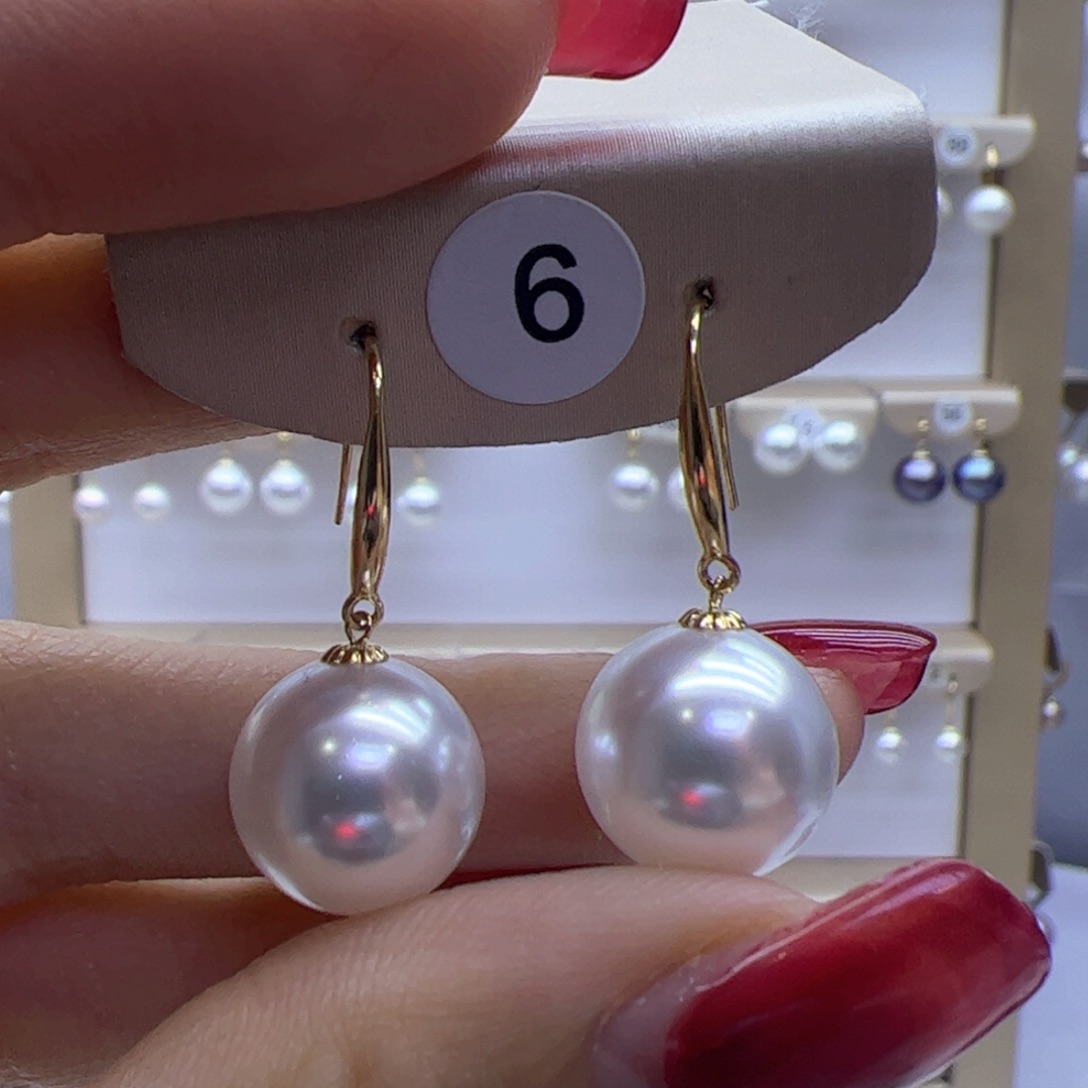 淡水珍珠耳饰18K金镶嵌