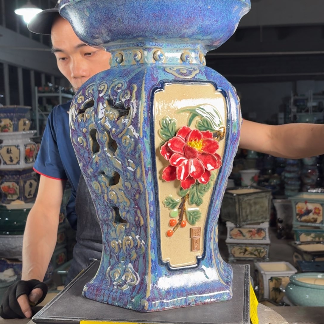 一风堂石湾花盆 面宽30高45 编号417