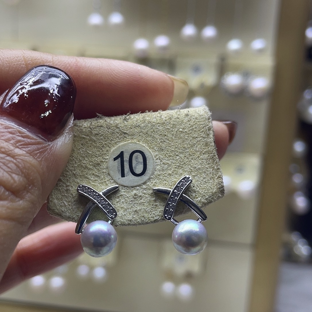 耳饰海水珍珠银S925镶嵌