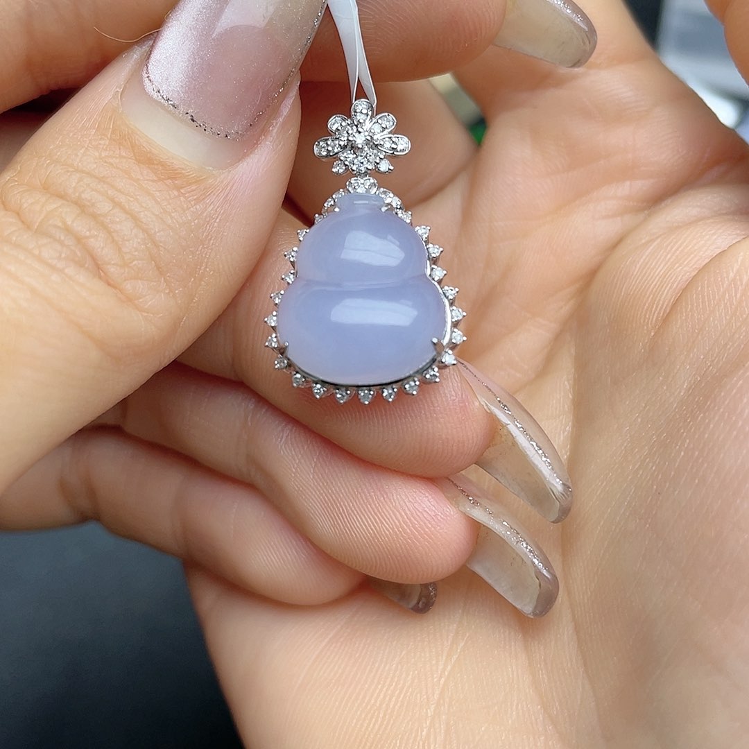 翡翠颈饰18K金镶嵌回流