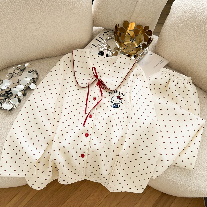 保暖搭子｜公主风可爱微胖女生睡衣女秋冬夹层棉长袖空气棉家居服