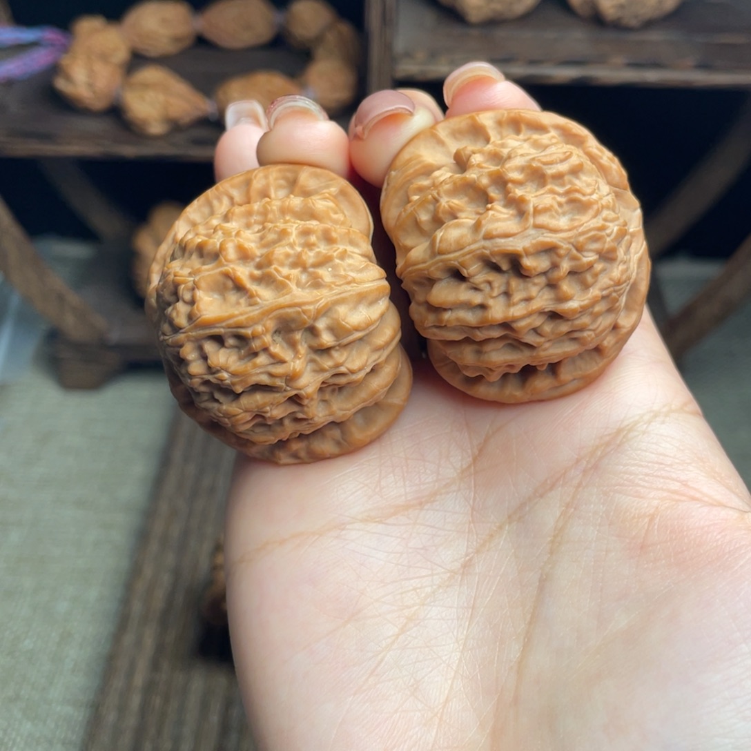 吊坠文玩核桃头货新果白狮子42 全品白茬精配