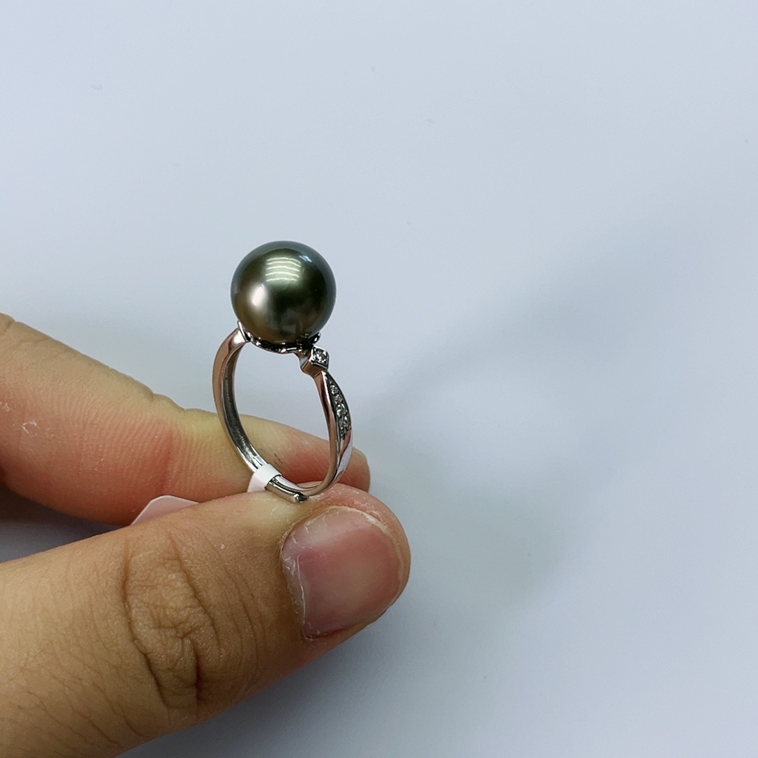 海水珍珠银S925镶嵌戒指