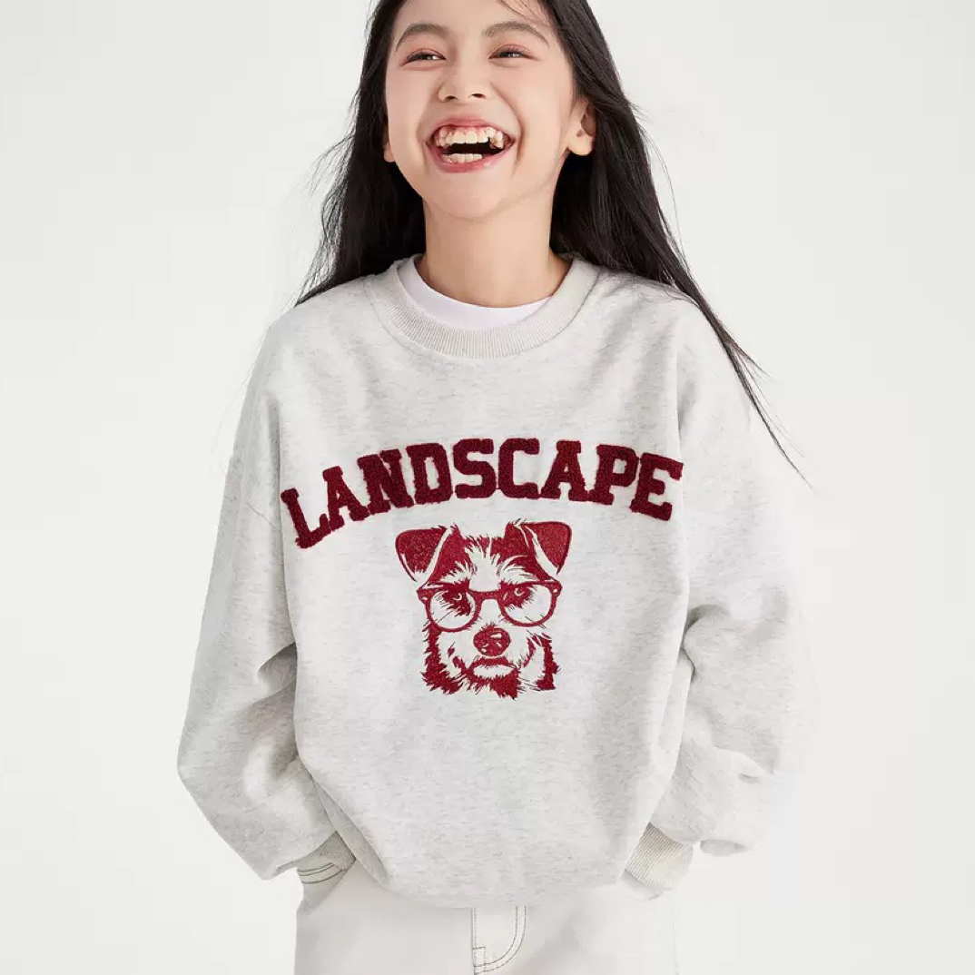 儿童新款复古卡通印花卫衣2025百搭休闲时，上衣