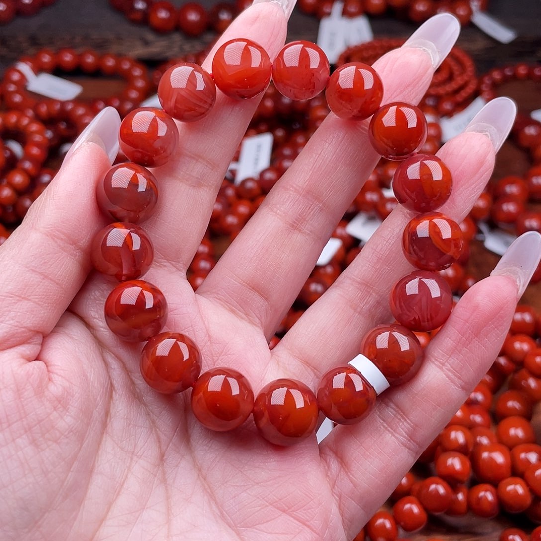 南红玛瑙未镶嵌瓦西手串12mm