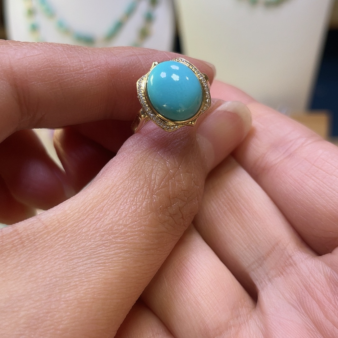 绿松石18K金镶嵌戒指