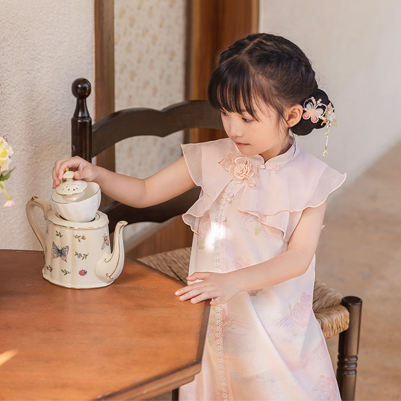 西子问【薇语】女童新中式小旗袍儿童夏季连衣裙