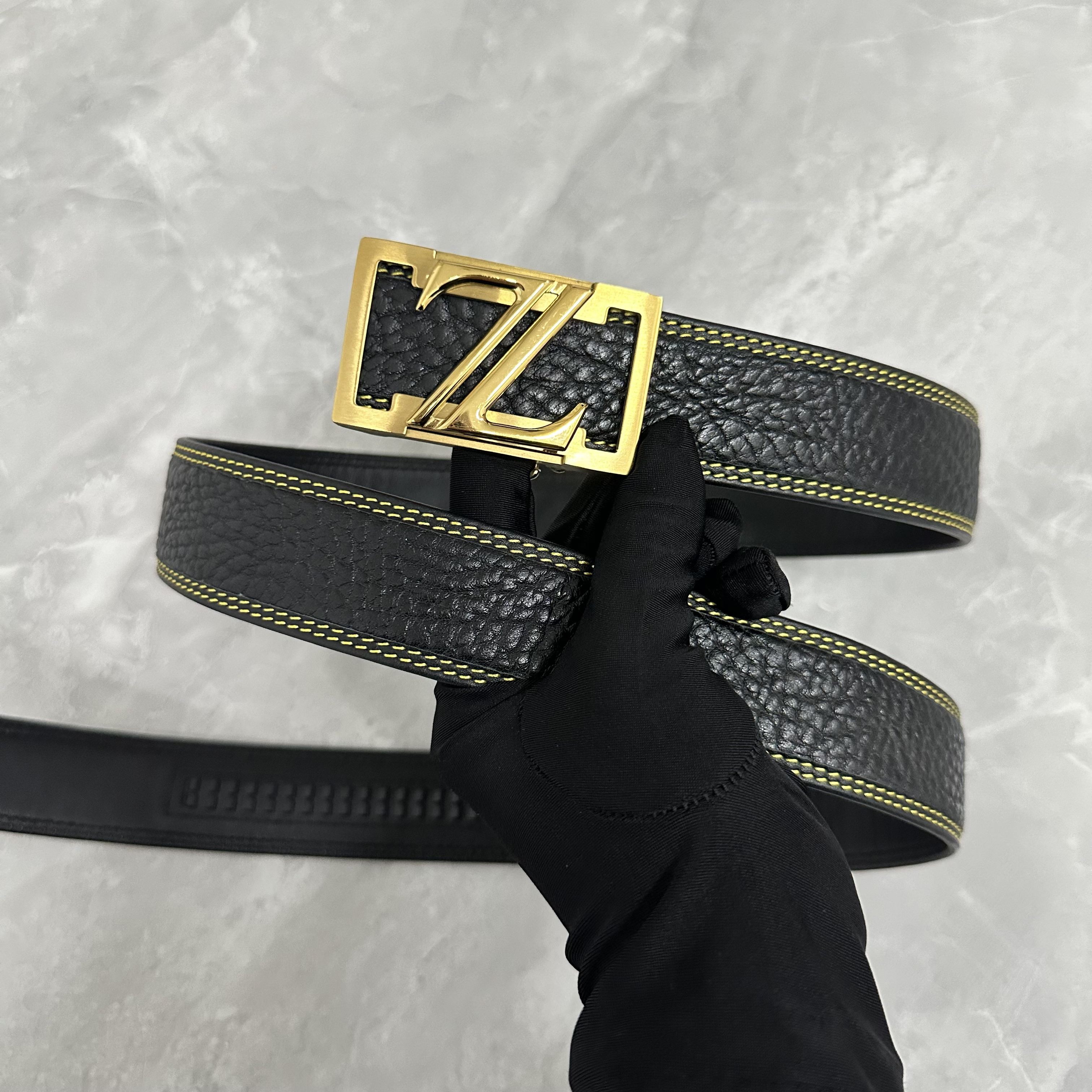 3.5头层稀有牛皮自动扣牛皮腰带男真皮潮流皮带时尚裤带