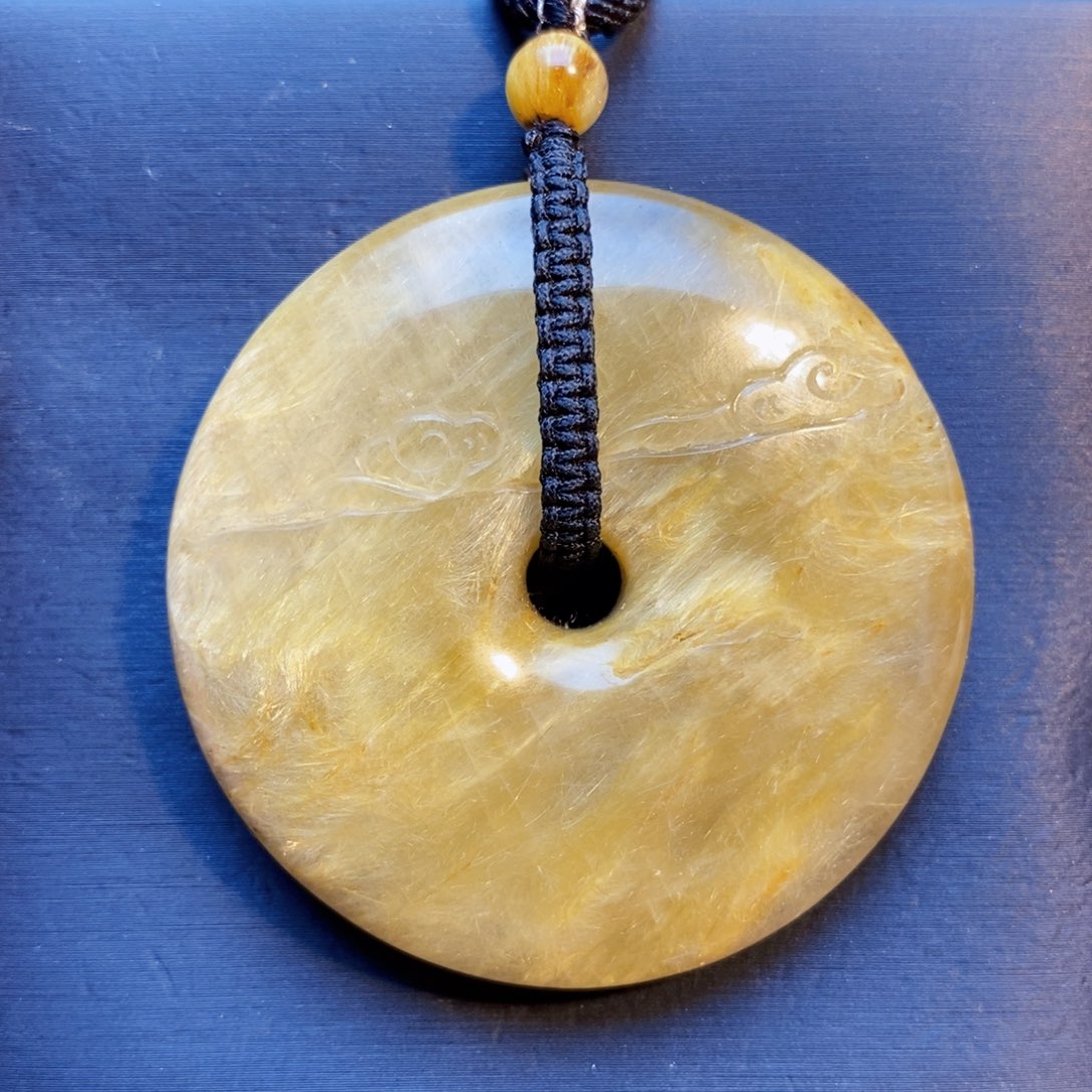 未镶嵌颈饰发晶天然发晶平安扣吊坠