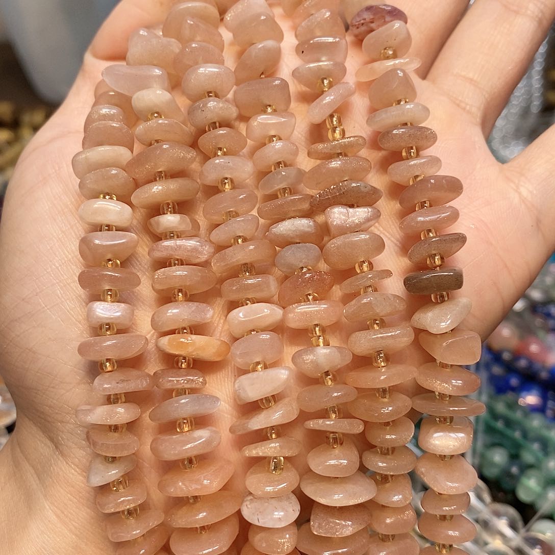 玛瑙/玉髓散珠天然石太阳石一条隔片