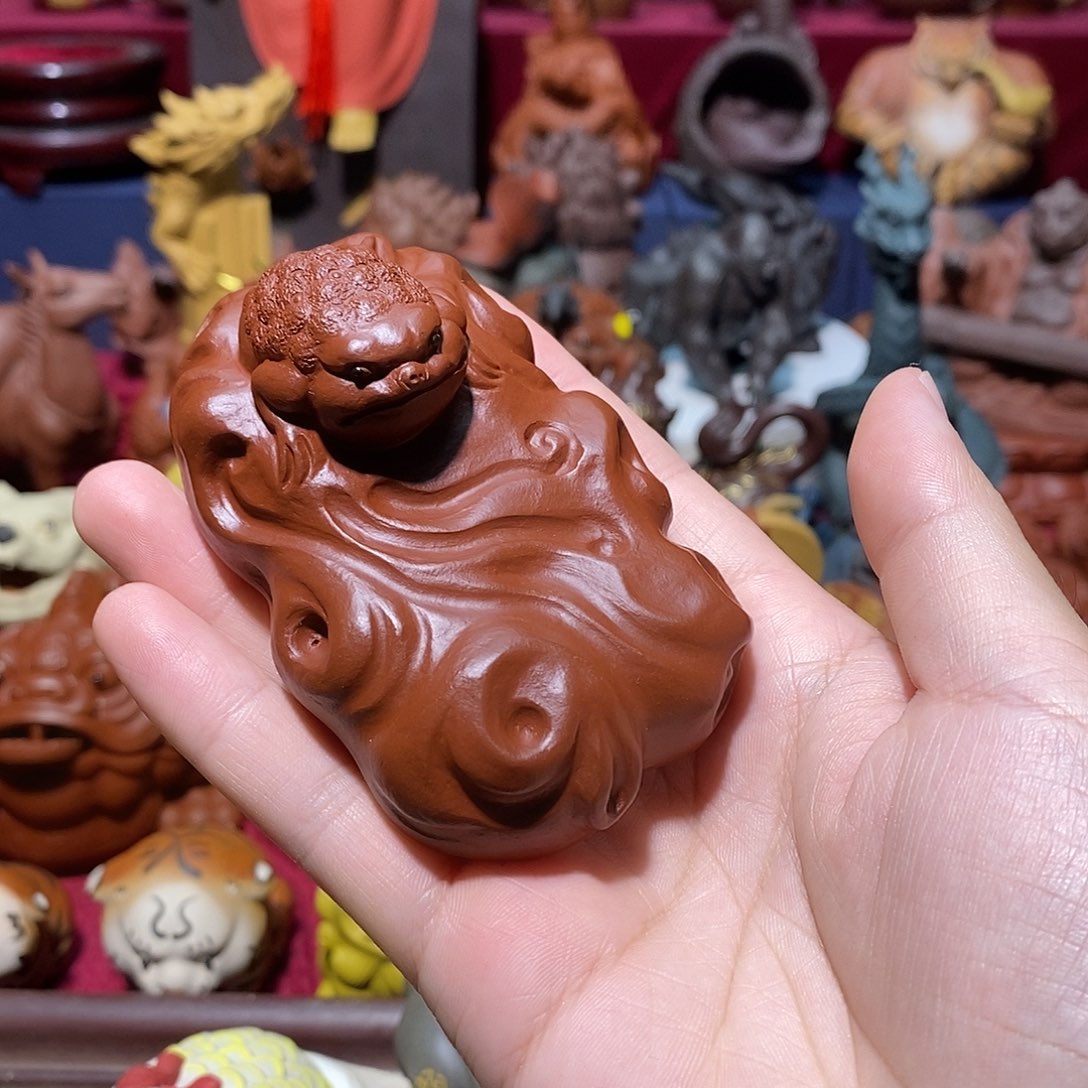 紫砂茶宠宜兴紫砂手把件