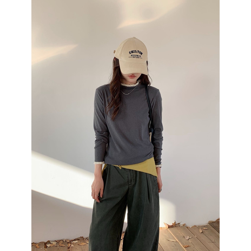 D120-德绒蕾丝打底衫