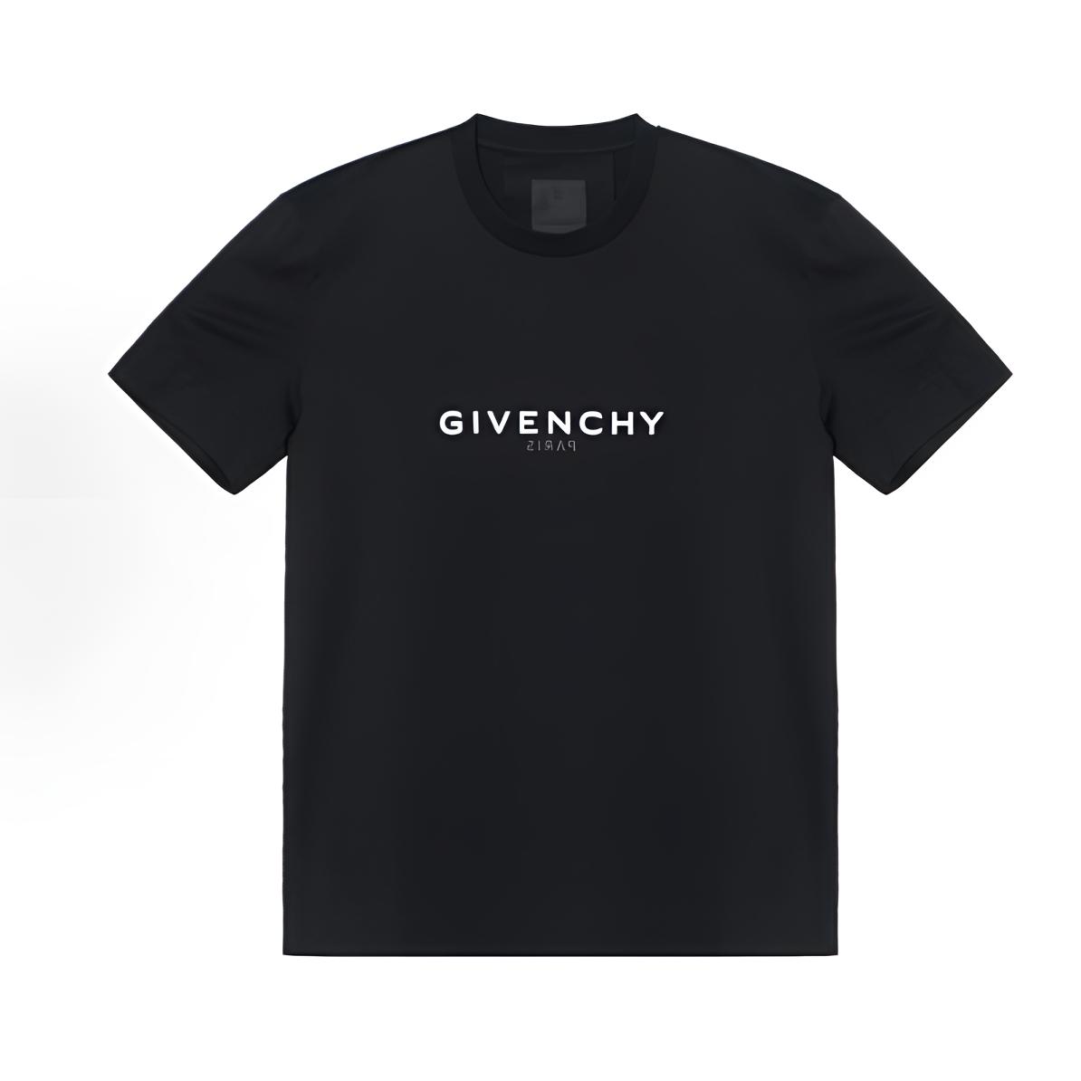 未使用 Givenchy/纪梵希 黑色翻转镜面字母logo休闲短袖T恤