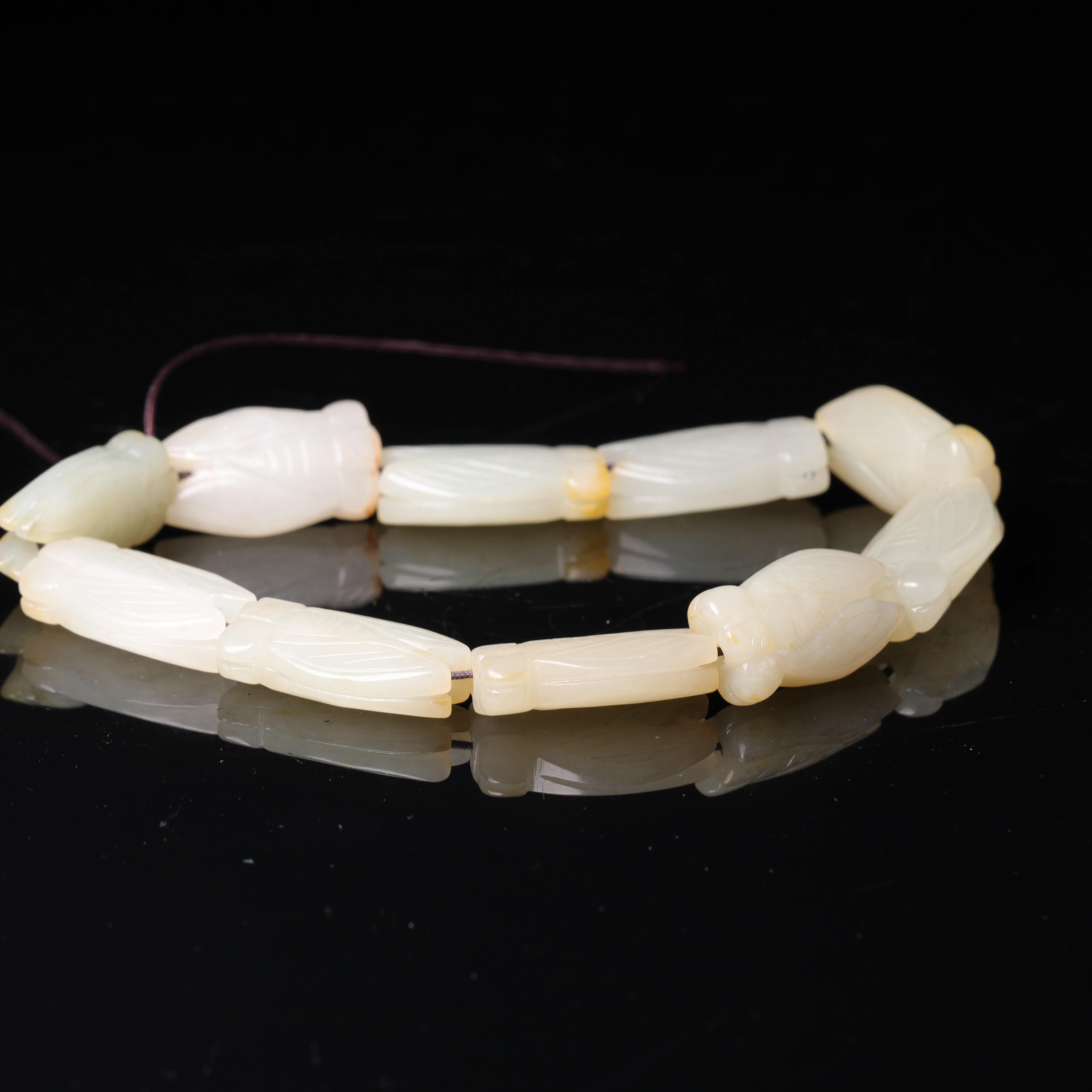 清代和田玉蝉形手串-NX