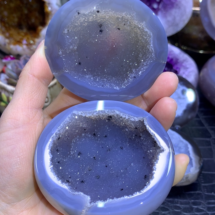 水晶福利全抛蓝晶花盆未镶嵌