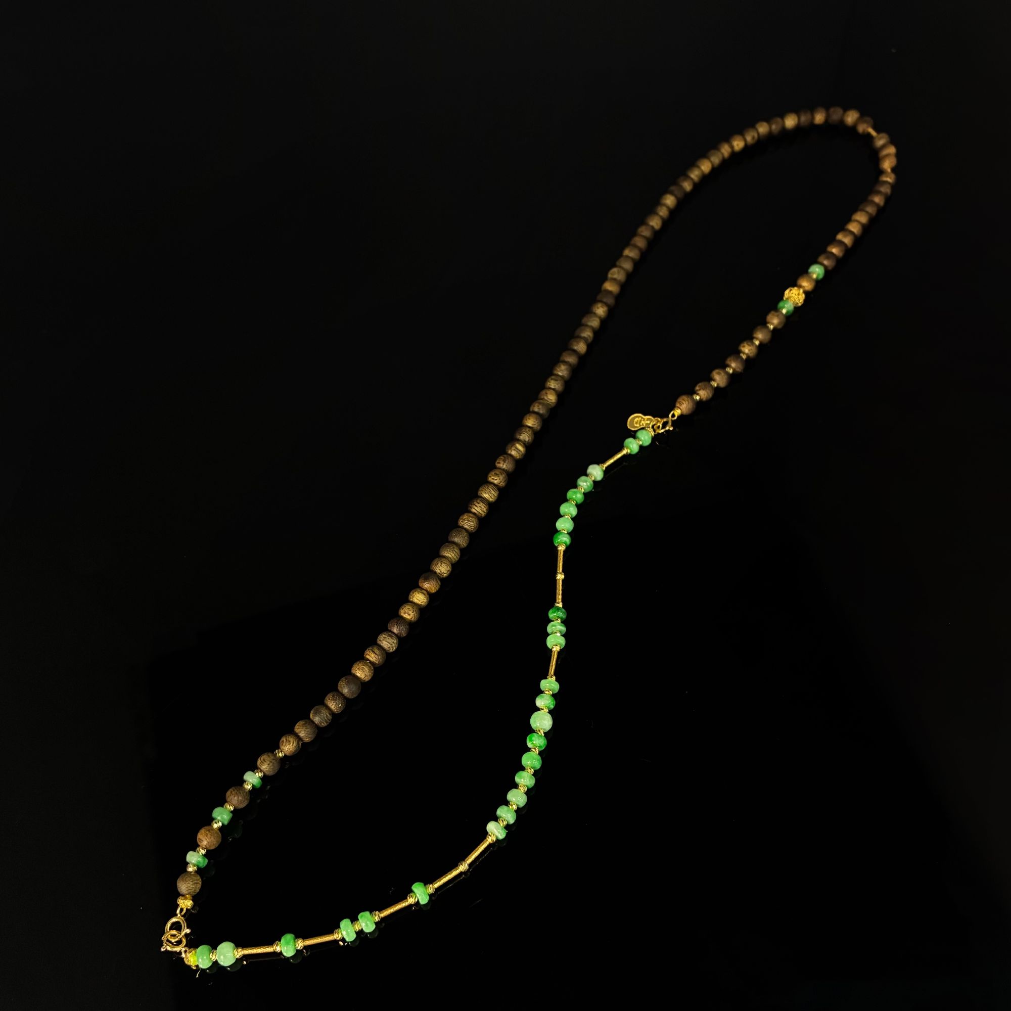 沉香翡翠百搭链  3344  多样性发一件  59cm