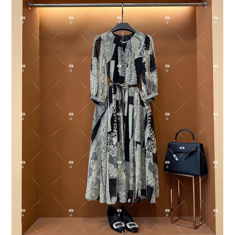 【漫】春夏丨设计师轻奢法式印花女士连衣裙 GS-55059
