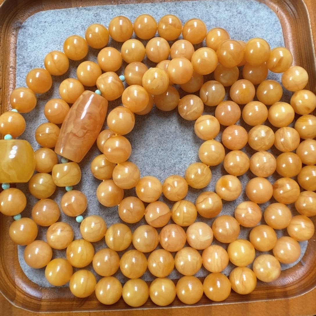 蜜蜡项链未镶嵌蜜蜡108