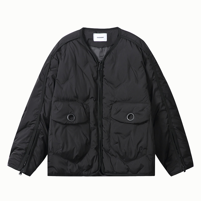 YR2516 羽绒服男个性包条冬季保暖上衣休闲宽松男士冬装外套潮