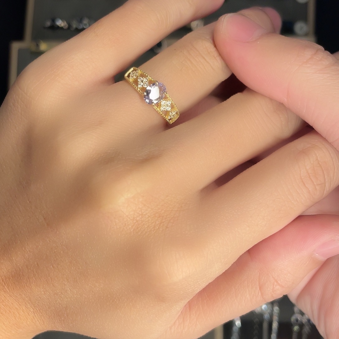 坦桑石戒指银S925镶嵌