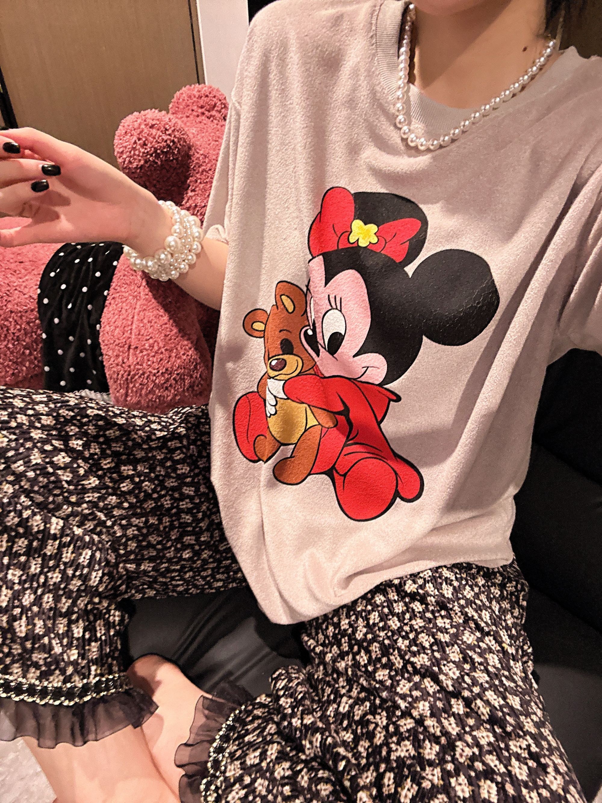 【GILDED ROSE】baby米妮/2025新款圆领毛巾面做旧印花原创设计短袖