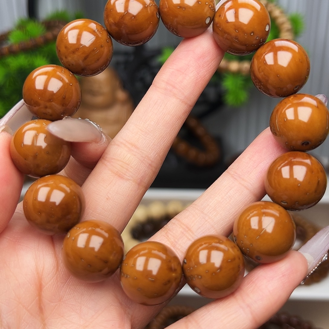 紫金鼠手串卡16.6半实心光珠 练手款