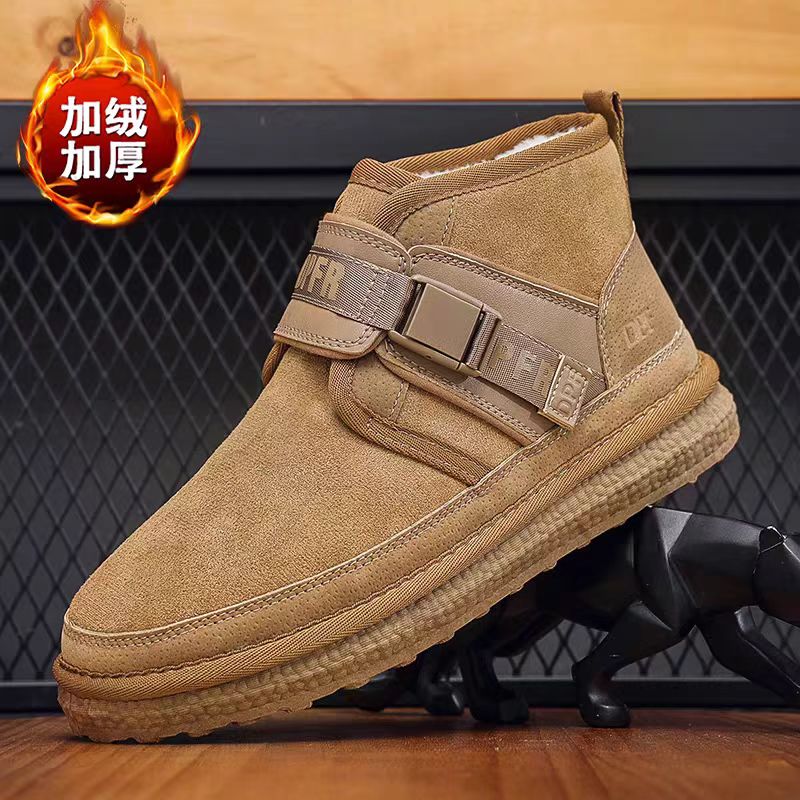 √冬季新款保暖搭扣雪地靴加绒加厚休闲百搭棉鞋