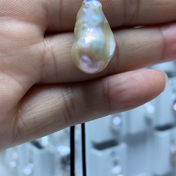 银S925镶嵌巴洛克淡水珍珠