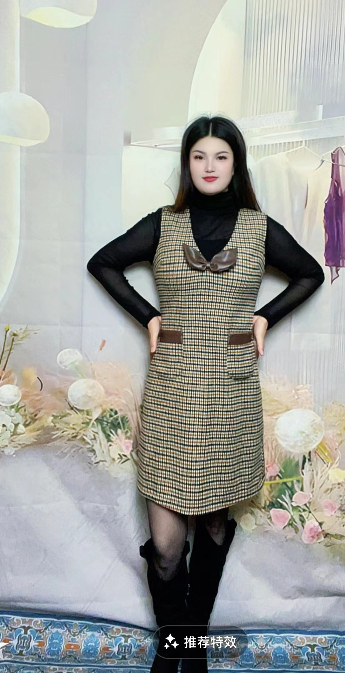 10连衣裙拉链小香风冬季女装复古不褪色长袖