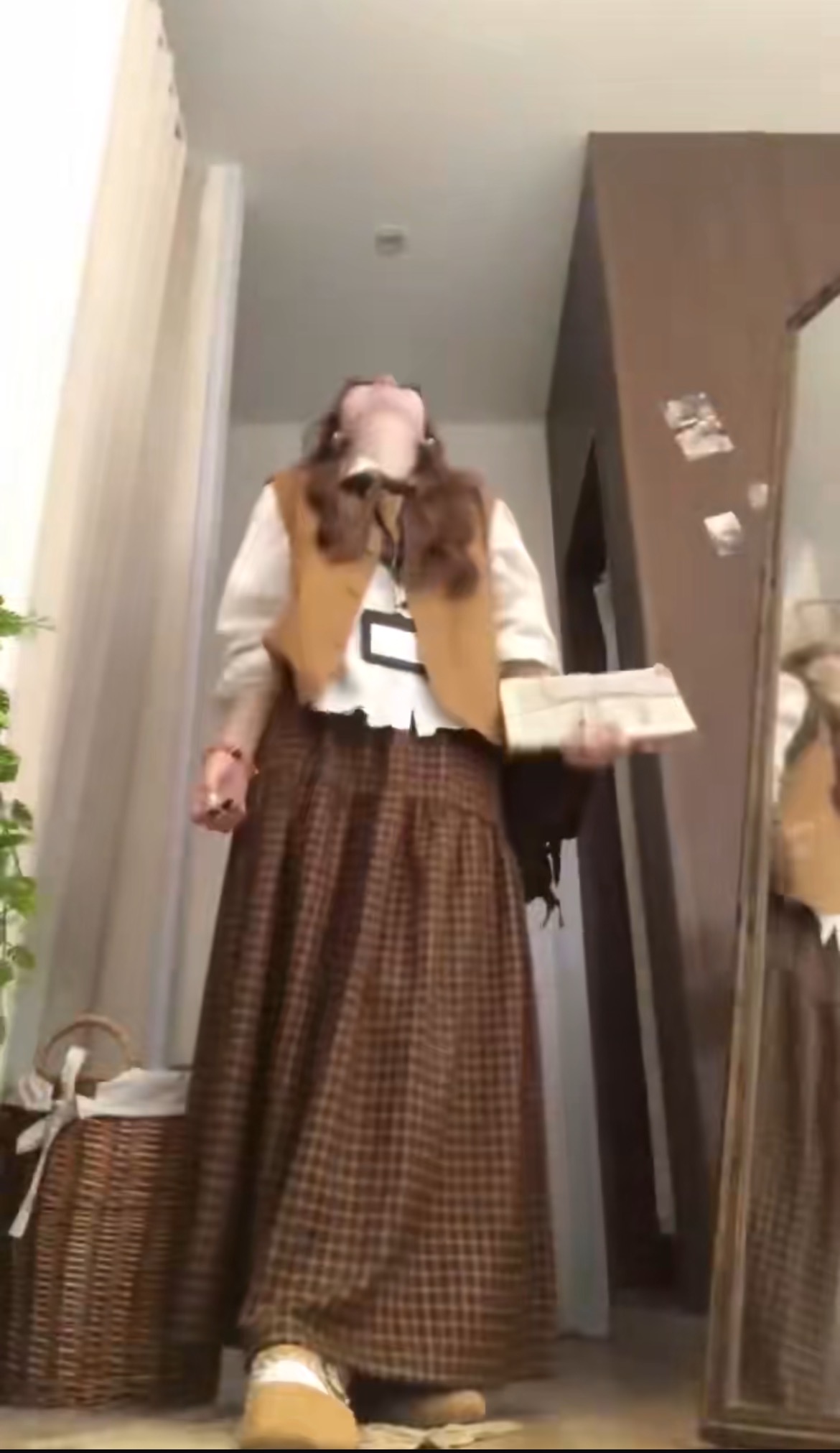 学院风休闲风日式慵懒风时尚套装针织上衣女装百褶裙699552