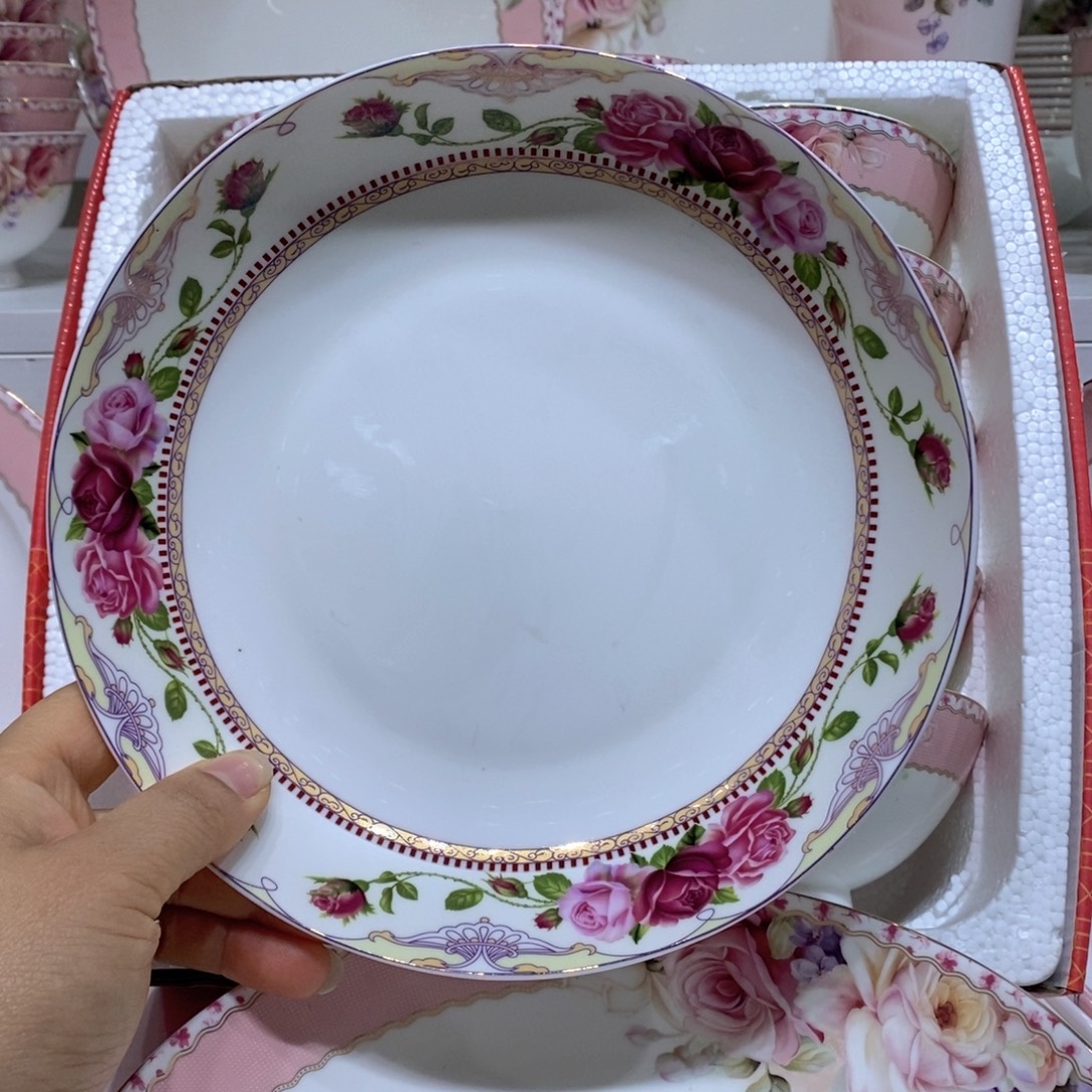 瓷雪雨花香8英寸圆盘10个