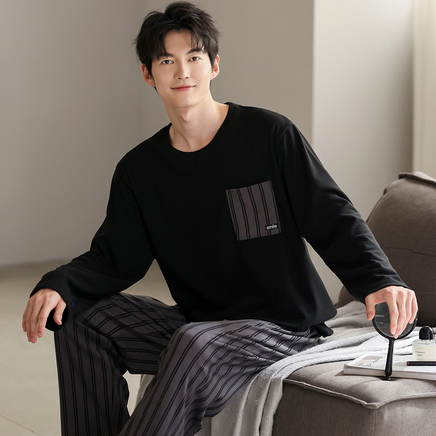 德绒睡衣男款爆款2025新款冬季加厚长袖春秋天男士保暖家居服套装