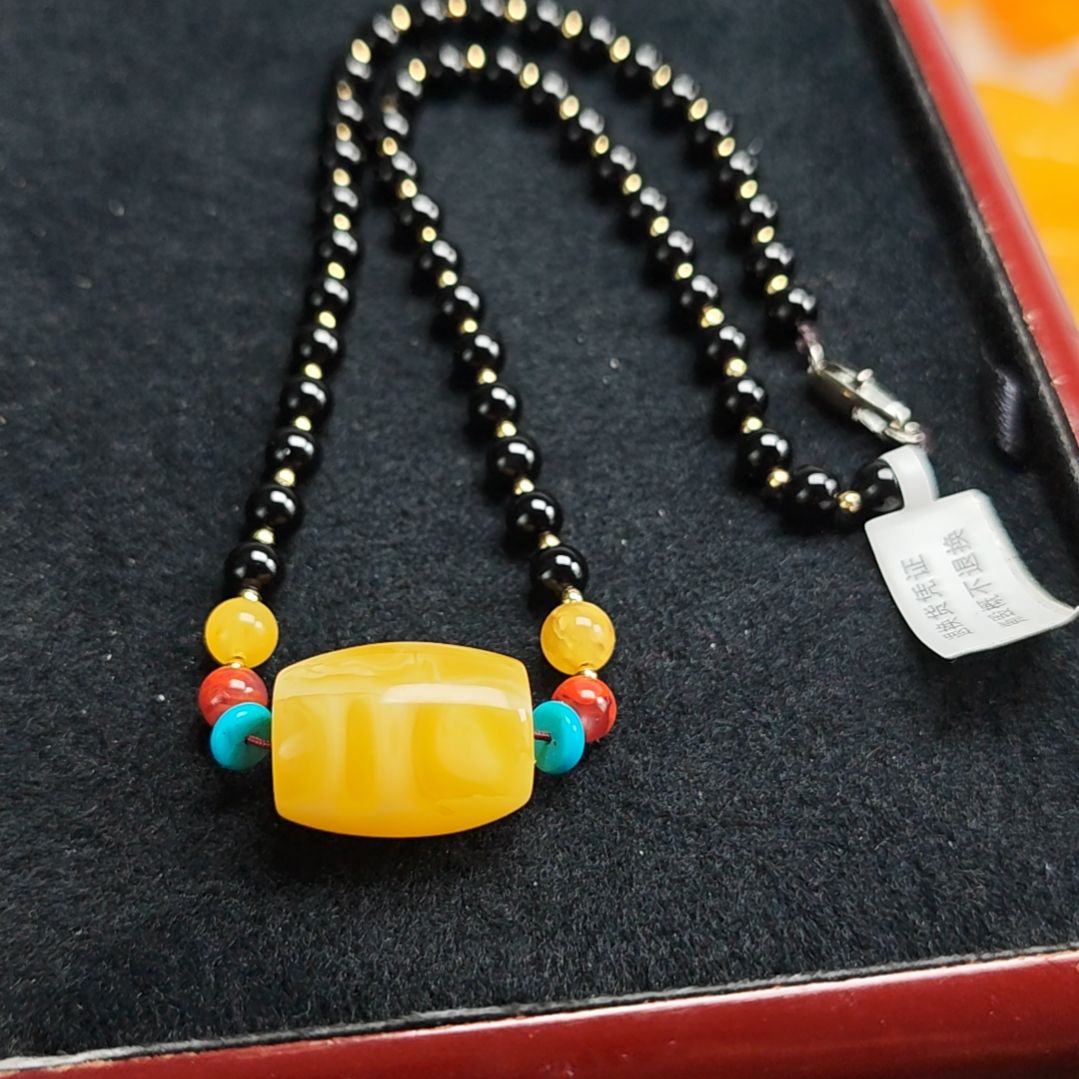 蜜蜡吊坠(赠链)未镶嵌锁骨链