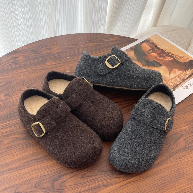 凯撒KAISER秋冬加绒毛呢懒人内增高勃肯鞋KS7850 M