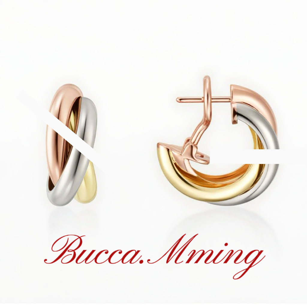 合金耳饰 Mming三色麻花耳拍-耳夹