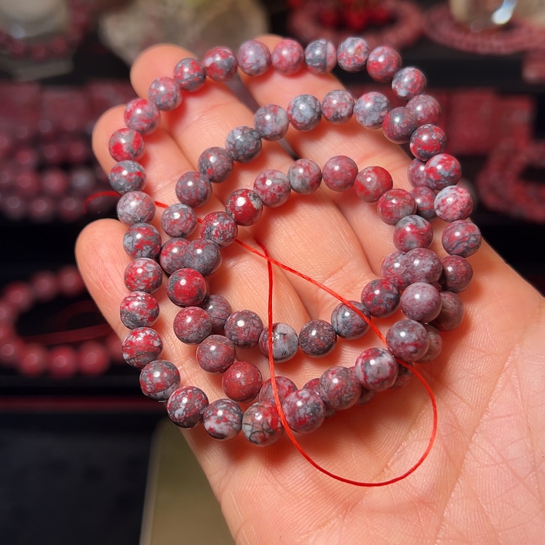 南***情天然辰砂原石多圈